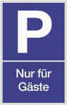 Plastic bord, blauw m. witte indicator 250 x 400 mm