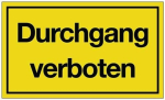 Bord Kunststof informatiebord Verboden doorgang 250 x 150 mm