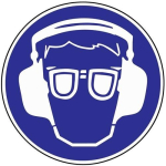 Schild Kunststoff Gehör- und Augenschutz tragen