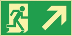 Fotoluminescent reddingsbord Vluchtroute rechts omhoog ASR A1.3/BGV A8/DIN 67510