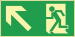 Fotoluminescent reddingsbord Vluchtroute links omhoog ASR A1.3/BGV A8/DIN 67510