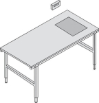 Verpakking & werktafel BxDxH 2000x920x690-960 mm met weegschaal en handmatige hoogteverstelling
