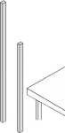 Fixing bar for packing table L1170 x H over table top 470 mm