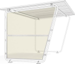 Side panel with tubular frame Polyester transparent f. Roofing unit W4300xD2500 mm