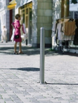 Edelstahl-Sperrpfosten D 76 mm, kippbar mit Profilzylinderschloß