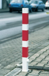 Fire brigade post HxWxD 900x70x70 mm, triangular lock Red/white steel, with ground socket