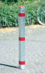 Stalen vergrendelingspaal, gegalvaniseerd, kantelbaar, met Slot, 70 x 70 mm-