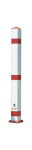 Barrier post, aluminium, red-white, m and ground socket