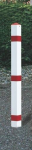 Afzetpaal, staal, rood-wit Stopcontact met aarde
