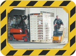 Verkeersspiegels voor binnen en buiten HxB 600x800 mm, met beugel Plastic geel/zwart