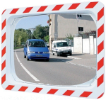 Verkeersspiegels voor binnen en buiten HxB 600x800 mm, met beugel Kunststof rood/wit