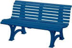Park bench with 13 seat/back planks LxWxH 1500x640x800 mm White plastic, 3-seater