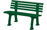 Park bench with 9 seat/back planks LxWxH 1500x540x740 mm White plastic, 3-seater