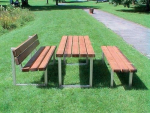 Park bench, steel frame LxWxH 2000x670x770 mm Spruce 60 kg, teak