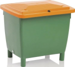 Korrelbak 210 l groen-oranje LxBxH 790x605x775 mm, HD-PE zonder verwijderingsgoot