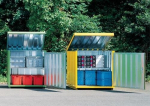 Gegalvaniseerde materiaalbak, zonder voet BxDxH 1420x1490x1470 mm