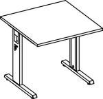 Bureau rechte vorm HxBxD 650-850x800x800 mm beuken decor C-voet, Bela