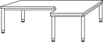 Desk angled right/left HxWxD 685-810x2000x1200 mm light grey 5-legged frame, Sero