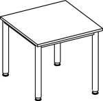 Bureau rechte vorm HxBxD 685-810x1200x800 mm lichtgrijs 4-poots frame, Sero