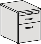 Rollcontainer HxBxT 565x438x600mm Ahorndekor 1Utensilienauszug 1 Schubl. 1 Reg.Auszug