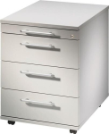 Roll container HxWxD 590x428x580 mm light grey 3 drawers