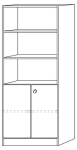 Cupboard HxWxD 2004x800x420mm Walnut 2 doors Height 1270 mm Knob handle