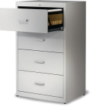 Hängeregistraturschrank 2 bahnig H1335xB800xT600 mm lichtgrau/blau 4 Schubl. o. Softeinzug