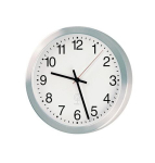 Wanduhr Batteriebetrieb 1,5V Funkuhrwerk Ziffernblatt weiß m. Zahlen Ø 200 mm Alu.-Gehäuse matt