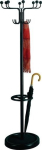 Garderobenständer H 1800 mm 8 Hut-/8 Mantelhaken mit Schirmhalter schwarz