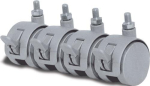 Rollensatz, Hartplastik Rad-Ø 50 mm Nabenlänge 43 mm Trgf. 80 kg, 4St./Karton