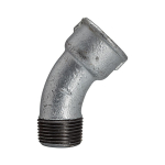 Bogen 45° lang Nr.40 verzinkt I/A Rp/R ISO/EN G4/45°