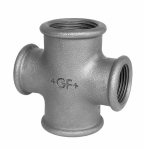 Cross piece reduced no. 180 galvanised I/I/I/I Rp 1" x 3/4" x 1" x 3/4" ISO/EN C1 Georg Fischer