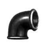 Hoek 90° Nr.90 zwart I/I Rp 1/4" ISO/EN A1