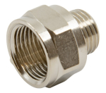 Rood stuk AG 3/8 x IG 1/2 Ms vernikkeld