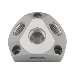 Luftverteilerdose Serie speedfit 1x IG 3/4" - 3x IG 1/2" mit 2x Stopfen Aluminium