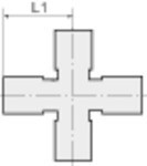 Cross piece 1/2 Stainless steel A4 No. 302