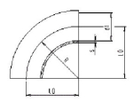 MRS Schweißbogen 90° SS 40x1,5 DN40 DN 40, 304L, poliert