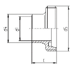 MRS schroefdraadconnector SC DN40 304L, glanzend