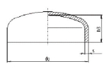 MRS Gewölbter Boden 70x2 DN65 304/321 poliert