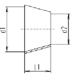 MRS reducer SS concentric DN125-100 304L, polished