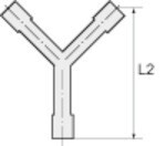 Y-slang verbindingsstuk LW4 Acetaalpolymerisaat POM