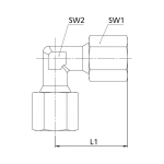 Verbindingsstuk met elleboog W10L CF, compleet Gegalvaniseerd staal, huismerk
