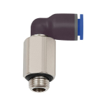 Elbow screw-in fitting AG 1/8", SD8, swivelling, long, O-ring Blue series, KU- nickel-plated brass