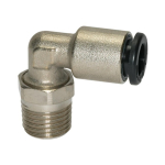 Winkel Einschraubverschraubung AG 1/2"R kon., SD12 click-clock, Messing vernickelt, drehbar