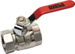 Pressed brass ball valve matt chrome plated 1/4" IG/IG full bore, PN40