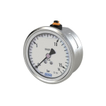 Glyzerin-Manometer AG 1/4", D63, bar, Stahl, Anschluss hinten