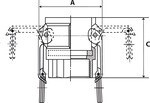 Koppelingshuls type D DN 40 IG 1.1/2" BSPP Kamlok, roestvrij staal