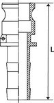 Schnellkupplung EN ISO 14420-7 für Nenngröße 3/4" - 20 Kamlok Typ E Vaterteil, Edelstahl