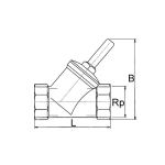 Non-return valve, angle seat IG 1/2 "Rp, BL 59 mm, 0.5-10 bar brass