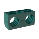 Double clamp body DIN 3015 Part 3 Bg1D 6/6 mm, PP ribbed Stauff 106/06-PP